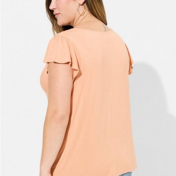 NWOT TORRID Super Soft V-Neck Ruffle Tee 3X - Picture 3 of 8